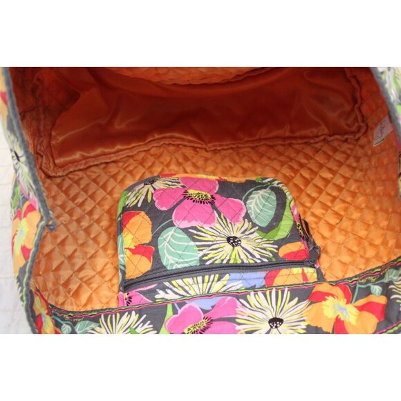 Vera Bradley Grey Jazzy Blooms Floral Tote Bag Baby Orange Travel Spring Beach - Picture 9 of 10